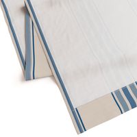 farmhouse ticking stripes in blue and cream