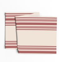 farmhouse stripes in brick red and cream