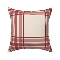 farmhouse plaid in brick red and cream