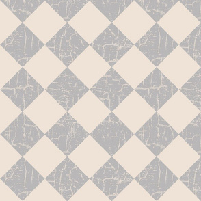 farmhouse checkerboard in gray on cream