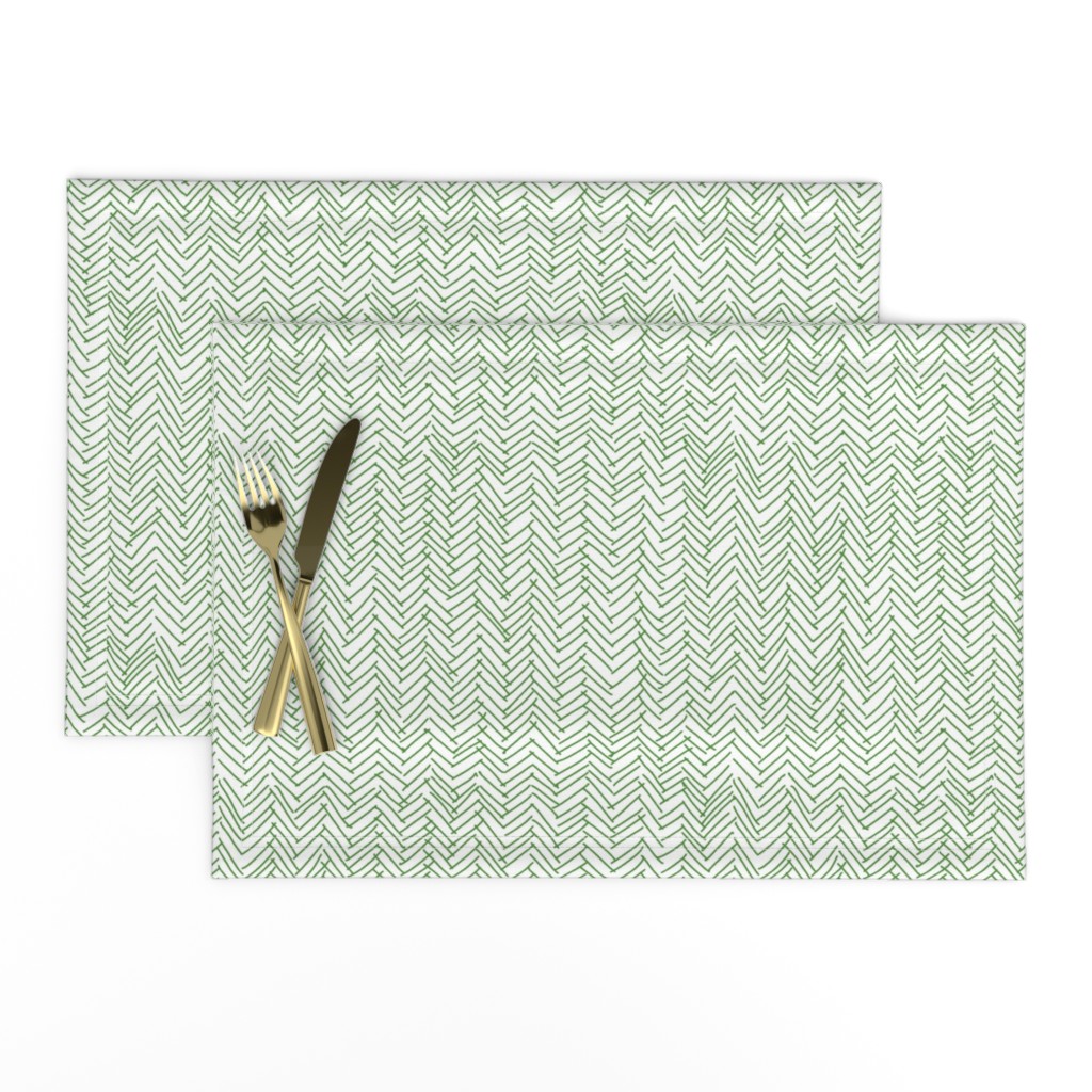 Grass green herringbone 