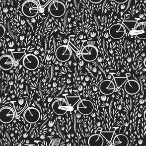 Small Scale Black and White Spring Bicyles