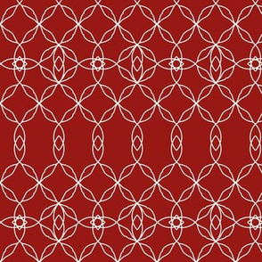 Filigree Lace: Candy Apple Red & Cream Tracery