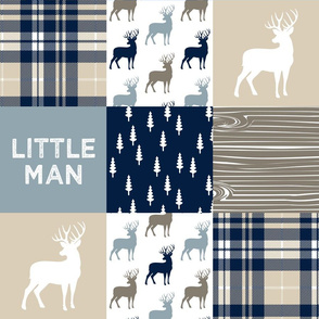 little man patchwork quilt top (buck) || rustic woods collection 