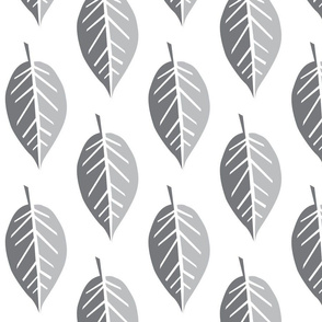 jumbo scale grey paper cut leaves