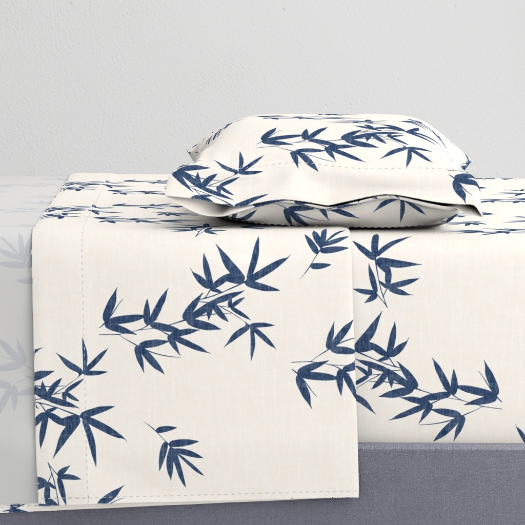 Denim Bamboo Leaves