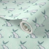 Woodland Rabbit - Mint and Emerald