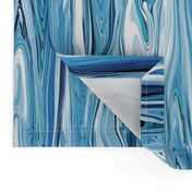 LQLK - Large -  Liquid Lake Blue Marble, lengthwise