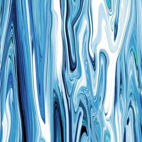 LQLK - Large -  Liquid Lake Blue Marble, lengthwise