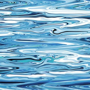 LQLK - Liquid Lake  Blue Marble, small, crosswise