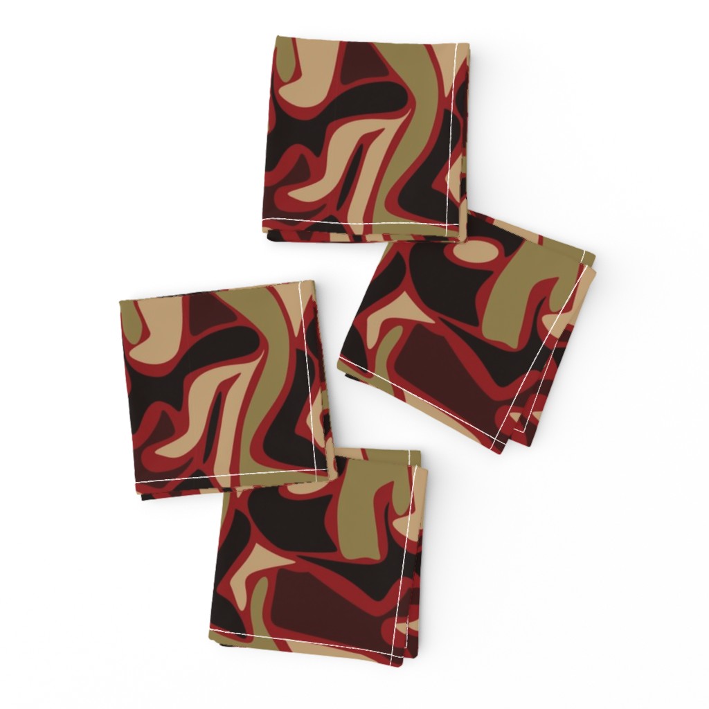 Olive & Red Camo - Large