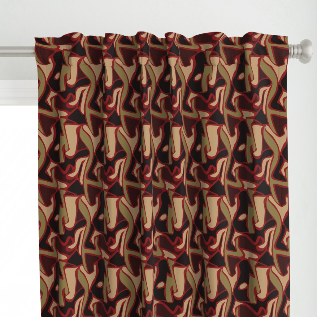 Olive & Red Camo - Large