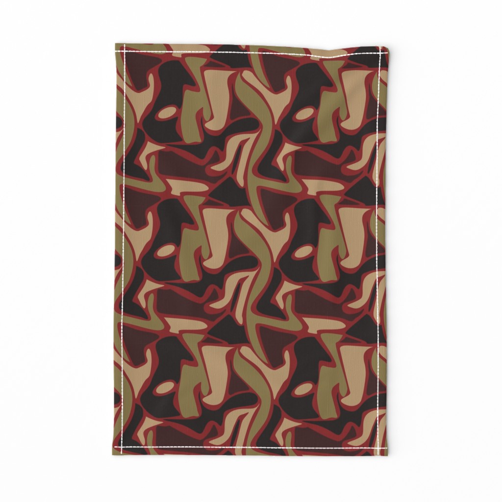 Olive & Red Camo - Large