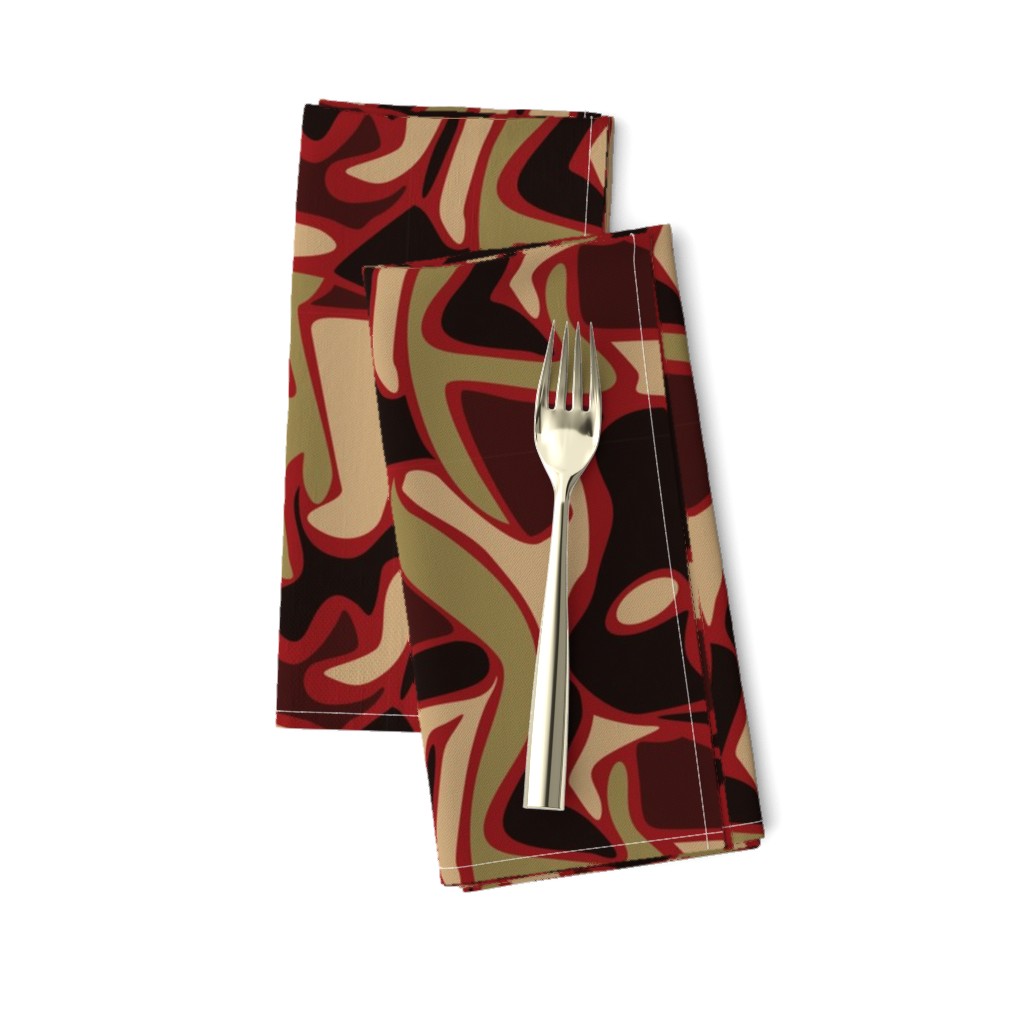 Olive & Red Camo - Large