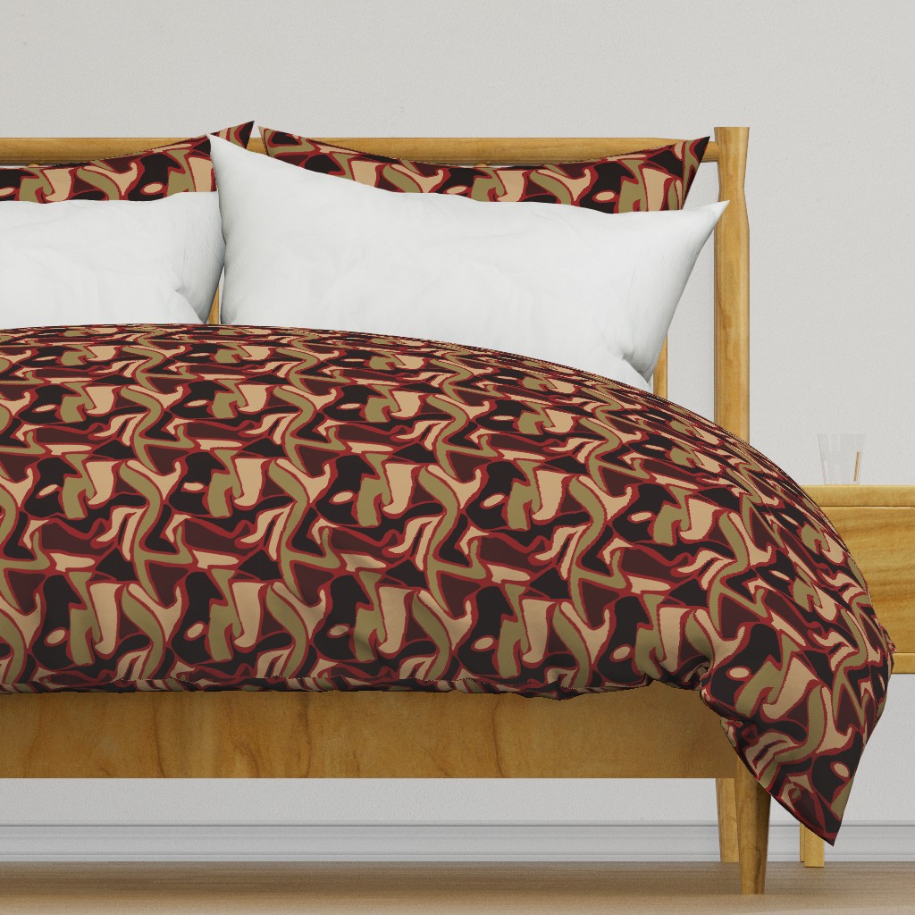 Olive & Red Camo - Large