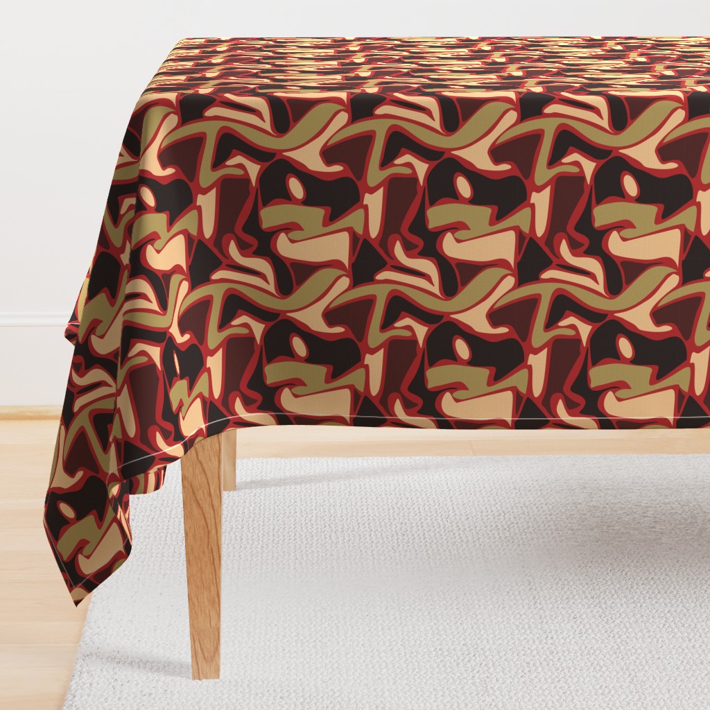 Olive & Red Camo - Large