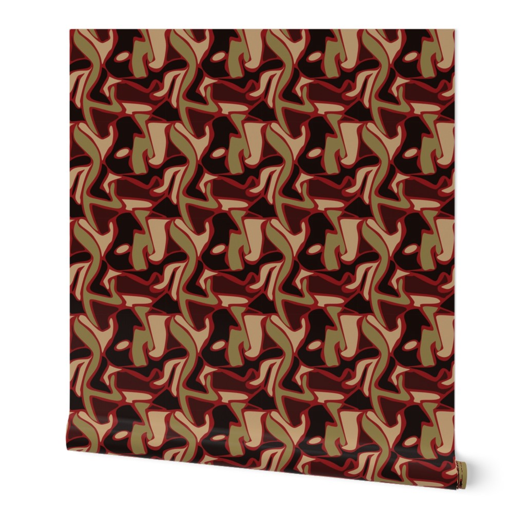 Olive & Red Camo - Large