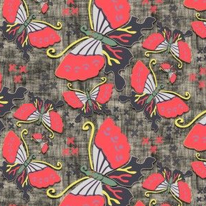 butterflies dark apricot textured