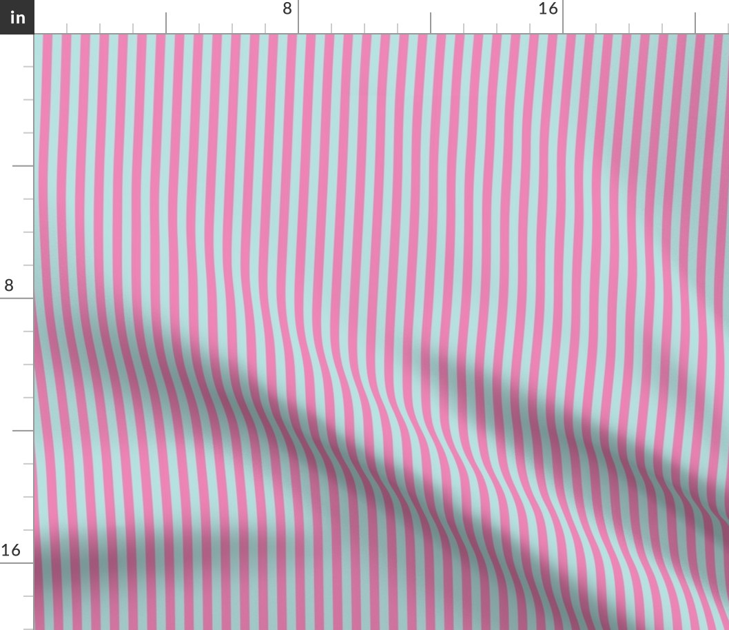 Stripes Vertical Pastel Pink and Blue - Classic Quarter Inch Line 