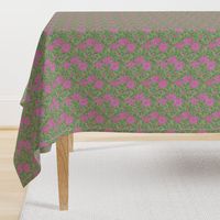 Pink Roses on Mottled Green