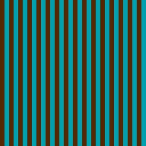 Stripes Vertical Chocolate Brown and Teal