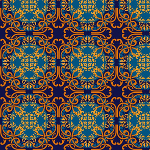 Oranges on blues