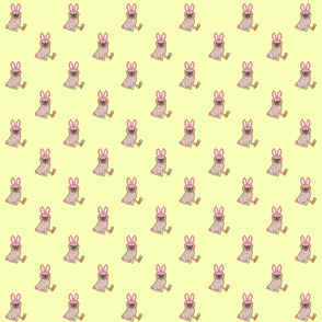 Pug dog in a rabbit costume pattern