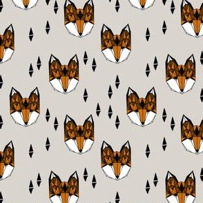 fox (1 inch)// geometric fox head kids nursery baby foxes woodland animal grey boys gender neutral kids design