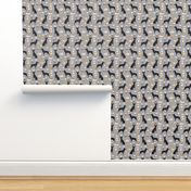 miniature pinscher coffee (smaller scale) fabric cute min pin fabric design - grey