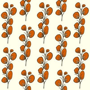 Tall Leaves in burnt orange and winter white