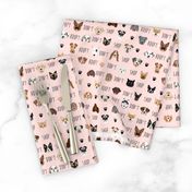 adopt don't shop dogs and cats  fabric pink