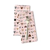 adopt don't shop dogs and cats  fabric pink