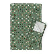 adopt don't shop dog fabric green