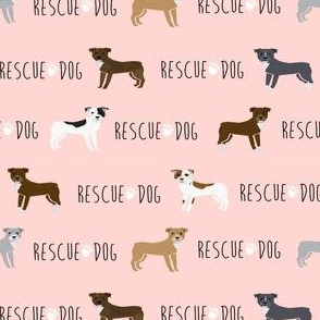 pitbull rescue dog fabric pink