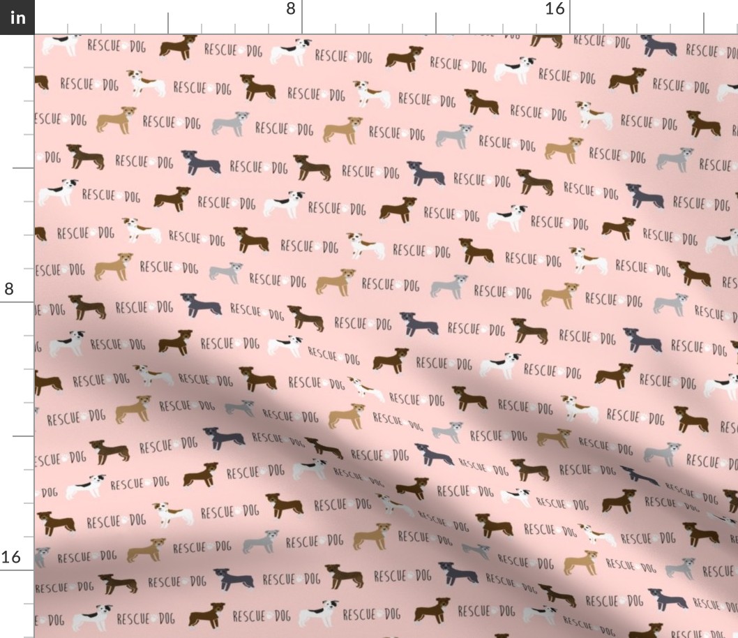 pitbull rescue dog fabric pink