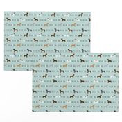 pitbull rescue dog fabric light blue