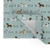 pitbull rescue dog fabric light blue