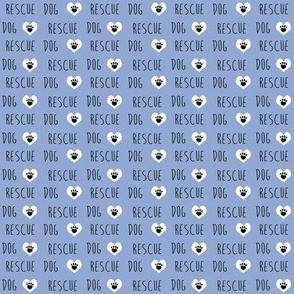 rescue dog hearts fabric blueberry