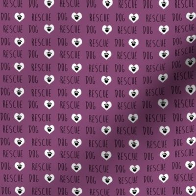 rescue dog hearts fabric purple