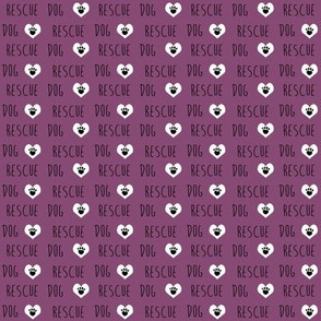 rescue dog hearts fabric purple