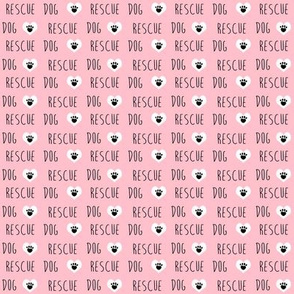 rescue dog hearts fabric pink