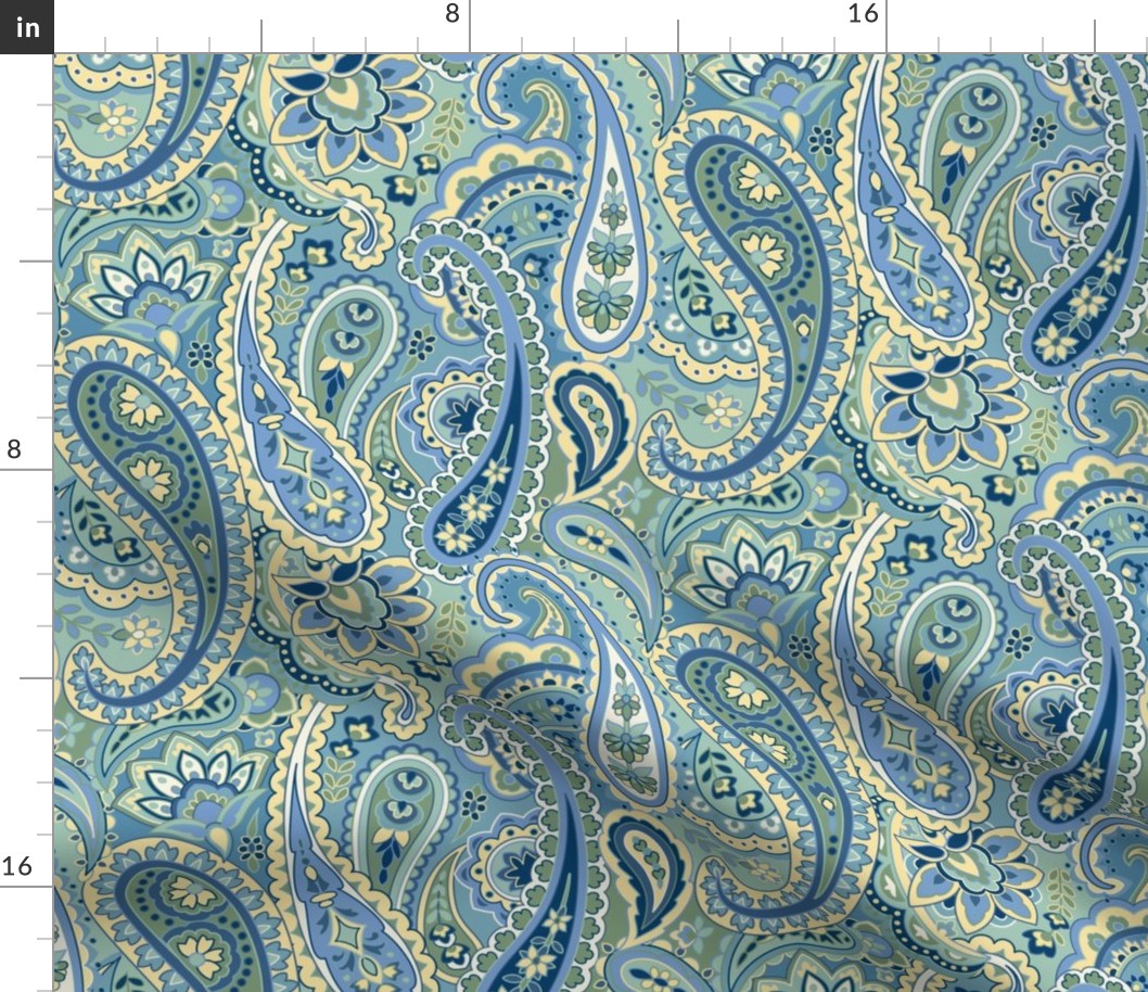 Ocean Blue Paisley