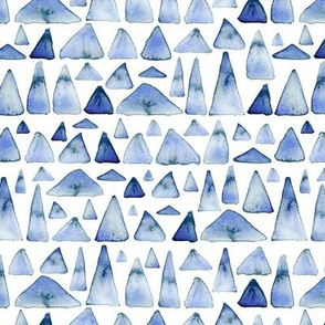 Misty Mountains - blue mountain shapes fabric and wallpaper print