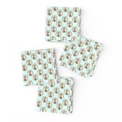 1.5" Floral Cow - Blue Gingham