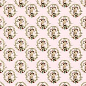1.5" Floral Cow - Blush Pink