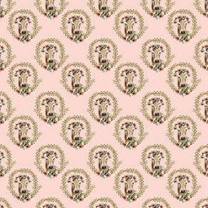 1.5" Floral Cow - Peachy Pink