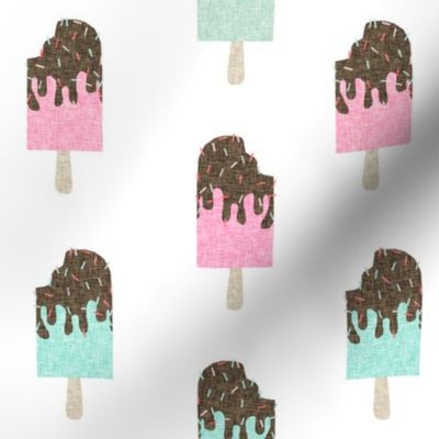 popsicle chocolate summer food mint pink