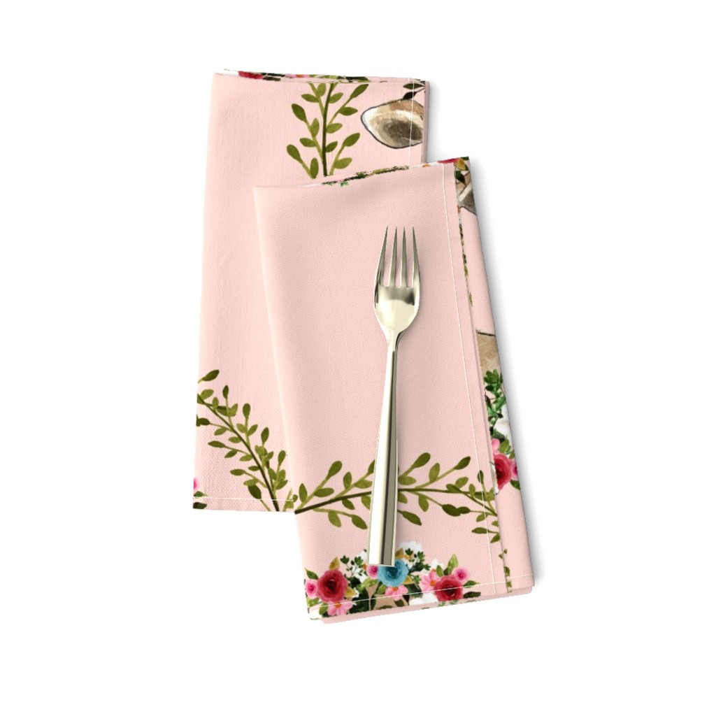 18" Floral Cow - Peachy Pink