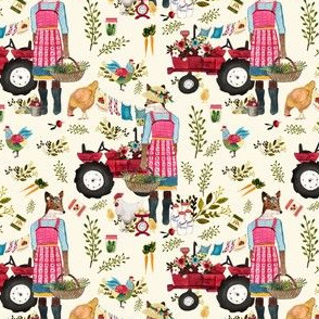 4" Floral Farm Life - Ivory