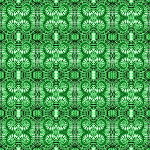 Green White Spirals Tie Dye